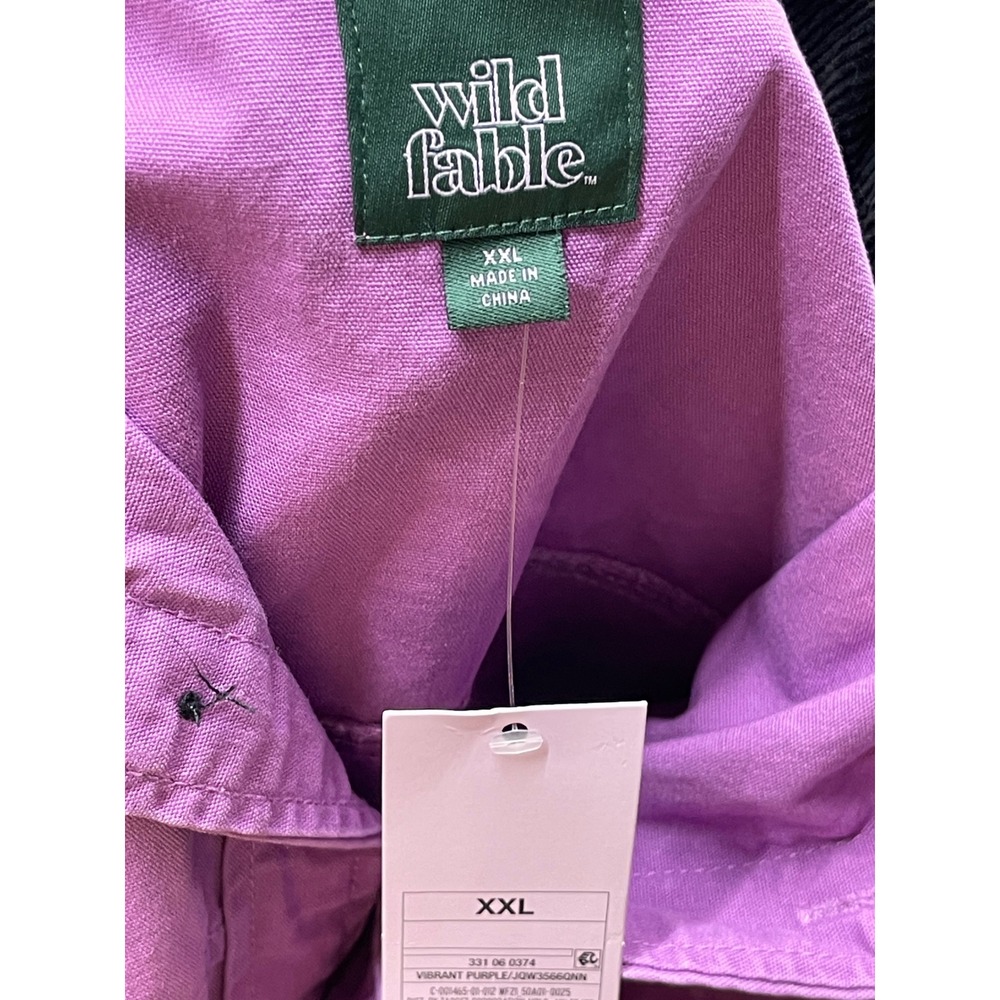 Wild Fable Womens Purple Cropped Canvas Jacket Corduroy Collar XXL JQW3566QNN - Picture 3 of 4